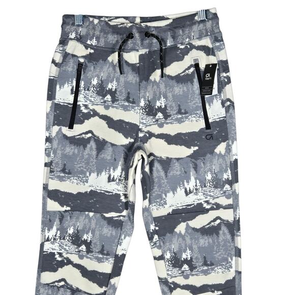 GapFit Pants Kids Medium Gray Nature Mist Fit Tech Joggers Zip Pockets Casual - Picture 3 of 12